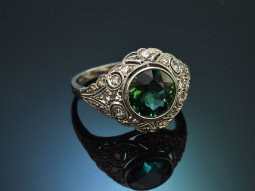 Augsburg um 1920! Art Deco Ring mit gr&uuml;nem Turmalin...