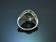 Augsburg um 1920! Art Deco Ring mit gr&uuml;nem Turmalin und Diamanten aus Wei&szlig;gold 585