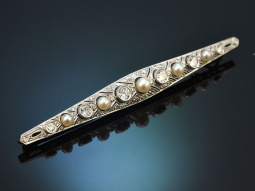 Augsburg um 1930! Edle Art Deco Brosche mit Diamanten und...