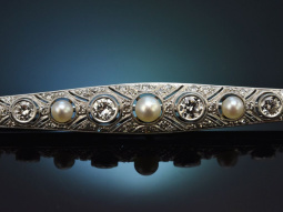 Augsburg um 1930! Edle Art Deco Brosche mit Diamanten und...