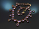 Georgian um 1820! Seltenes antikes englisches Amethyst Collier gearbeitet in Gold 750