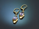 Augsburg um 1930! Art Deco Ohrringe mit Amethysten aus Gold 585