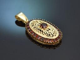 Italien um 1970! Sch&ouml;ner Granat Anh&auml;nger aus...