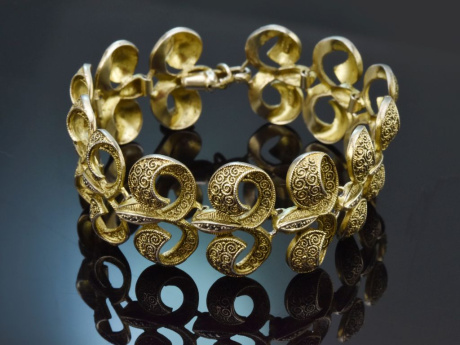 Theodor Fahrner um 1930! Breites Armband mit Markasiten Silber 925 vergoldet