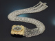 Linz um 1900! Sehr sch&ouml;ne 9reihige Trachten Kropf Kette mit Emaille aus Silber
