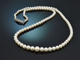 Um 1950! Klassische Akoya Zuchtperlenkette im Verlauf mit...