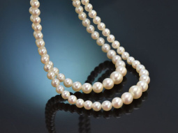 Um 1958! Klassische 2reihige Akoya Zuchtperlenkette im...