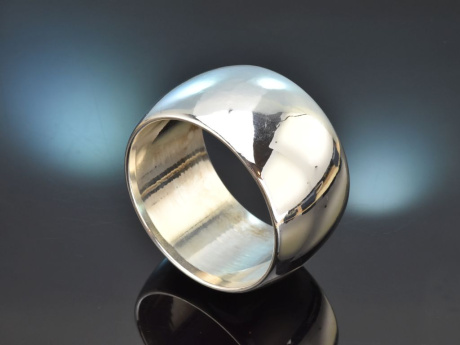 Um 1980! Cooler breiter Statement Armreif aus Silber 925