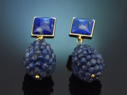 Lapislazuli und Iolith! Sch&ouml;ne Tropfen Ohrringe aus...