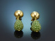 Gold und Peridot! Sch&ouml;ne Tropfen Ohrringe aus vergoldetem Silber 925