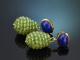 Lapislazuli und Peridot! Sch&ouml;ne Tropfen Ohrringe aus vergoldetem Silber 925
