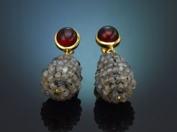 Labradorit und Achat! Sch&ouml;ne Tropfen Ohrringe aus...