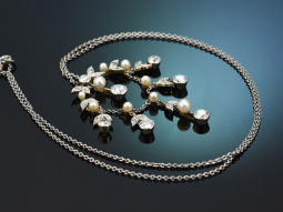 Um 1915! Englisches Diamant Collier mit Saatperlen aus...