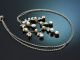Um 1915! Englisches Diamant Collier mit Saatperlen aus Gold 585