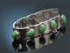 Um 1960! Schweres Vintage Design Armband mit gr&uuml;nem Achat aus Silber 925