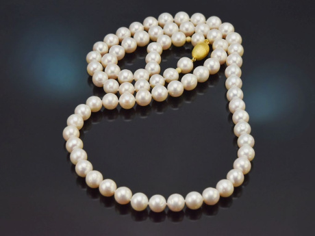 Big Pearls! Chic long cultured pearl necklace with gold-plated silver clasp