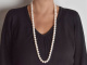 Big Pearls! Chic long cultured pearl necklace with gold-plated silver clasp