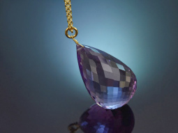 Big Drop! Gro&szlig;er Amethyst Tropfen Anh&auml;nger mit...