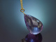 Big Drop! Gro&szlig;er Amethyst Tropfen Anh&auml;nger mit langer Kette vergoldetes Silber 925