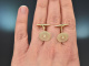 Around 1925! Simple cufflinks with mother-of-pearl and seed pearls in 585 gold