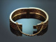 Linz around 1910! Historic garnet bangle made of gold-plated tombac