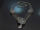 Linz, circa 1960! Beautiful traditional dirndl necklace with garnets, made from 835 silver