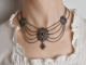 Linz, circa 1960! Beautiful traditional dirndl necklace with garnets, made from 835 silver