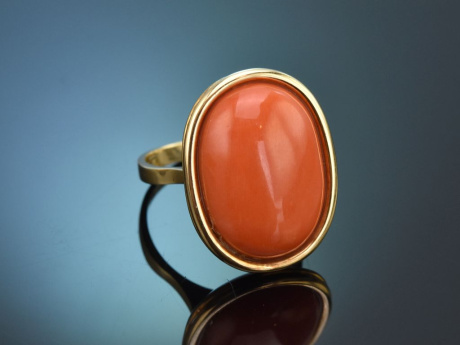 Theodor Heiden M&uuml;nchen um 1990! Edler Korallen Ring aus Gold 585