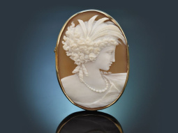 England around 1890! Beautiful gem-set cameo brooch with...