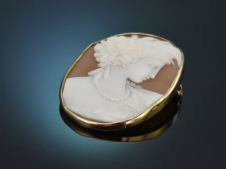 England around 1890! Beautiful gem-set cameo brooch with...