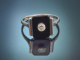 M&uuml;nchen um 1925! Schlichter Art Deco Ring mit Diamant und Onyx aus Wei&szlig;gold 585