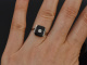 M&uuml;nchen um 1925! Schlichter Art Deco Ring mit Diamant und Onyx aus Wei&szlig;gold 585