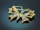 M&uuml;nchen um 1995! H&uuml;bsche Schmetterlings Granat Brosche Silber 925 vergoldet