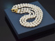 Jackie Style! Dreireihiges Zuchtperlen Collier mit vergoldeter Schlie&szlig;e aus Silber 925