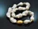 Big Pearls! Gro&szlig;e barocke Zuchtperlen Kette mit vergoldeter Silberschlie&szlig;e 925