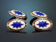 Birmingham 1993! Very beautiful English enamel cufflinks made of 925 silver