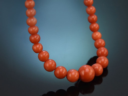 Around 1950! Fine Italian Sardegna coral necklace with...