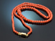 Um 1950! Feine italienische Sardegna Korallen Kette mit Schlie&szlig;e aus vergoldetem Silber 925