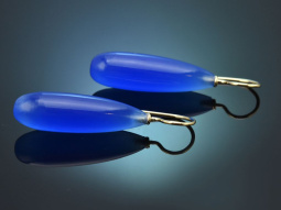 Aus unserer Werkstatt! Edle Blauachat Ohrringe aus Gold 585