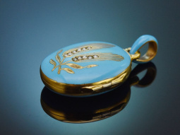 Wien um 1890! Medaillon Anh&auml;nger mit Saatperlen und...