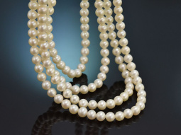 Wonderful four-row cultured pearl necklace with clasp in...