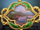 Schweiz um 1870! Feine Emaille Brosche mit Chateau de Chillon Genfersee aus Gold 750