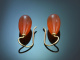 From our studio! Beautiful Carnelian drop earrings in 585 gold