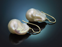 From our workshop! Large baroque cultured pearl earrings...