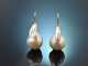 From our workshop! Large baroque cultured pearl earrings in 585 gold