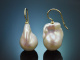 From our workshop! Large baroque cultured pearl earrings in 585 gold