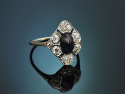 Vienna around 1915! Early Art Deco ring with sapphires...