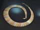Cleopatra Style! Italienische Vintage Kette in Tricolor Optik aus vergoldetem Silber 925