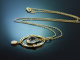 England um 1900! Aquamarin Anh&auml;nger Collier mit Naturperle aus Gold 9 Ct