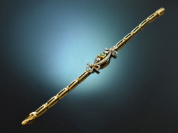 Around 1910! Belle Epoque bracelet with emerald and...